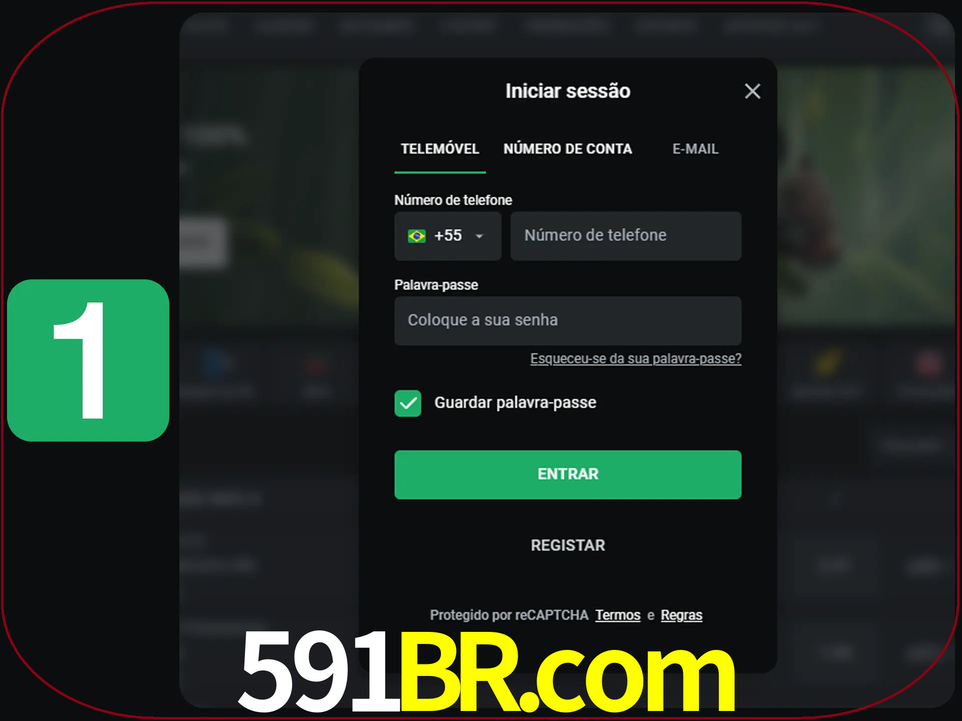Clique no botão Entrar.